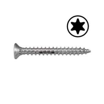 Kenmerken Wofix Spaanplaatschroef TX15 Verzinkt Voldraad Fijn - 3.5 x 25 mm - 15.200 stuks