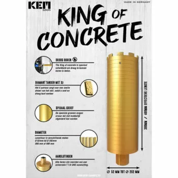 KEM Gold Diamant droogboor 300mm 5/4'' UNC t.b.v. diamantboormachines met softslag/percussie functie