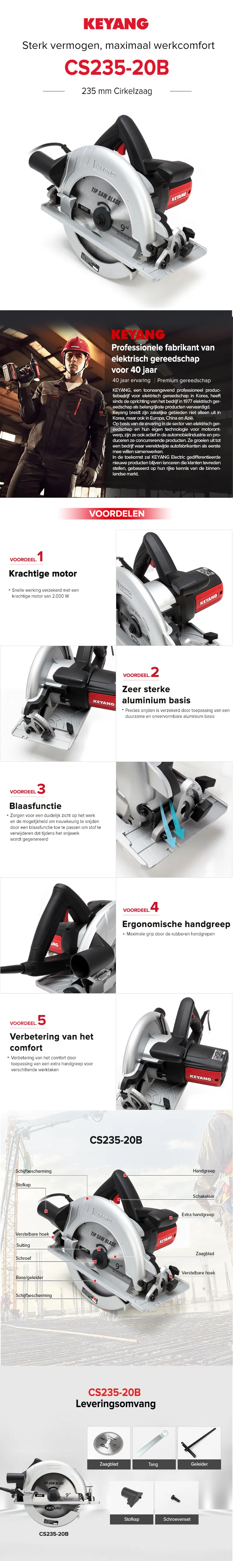 Cirkelzaag Keyang CS235-20B 235mm