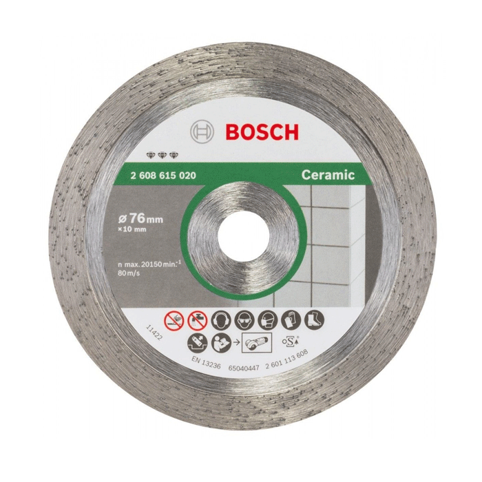 Bosch diamantdoorslijpschijf - 76 x 10 x 1.9 mm - keramiek
