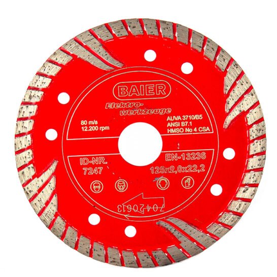 Baier Diamantschijf rood 125x2.2x9mm gesinterd