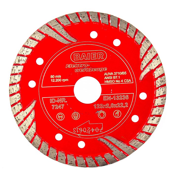 Baier Diamantschijf rood 125x2.2x9mm gesinterd