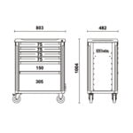 Beta C37/8 Gereedschapswagen met 8 laden – Diverse kleuren leeg