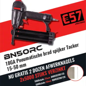 D'Orly RH-serie BN50RC 18GA Pneumatische brad spijker Tacker + Gratis afwerknagels 10.000 stuks | Promopack