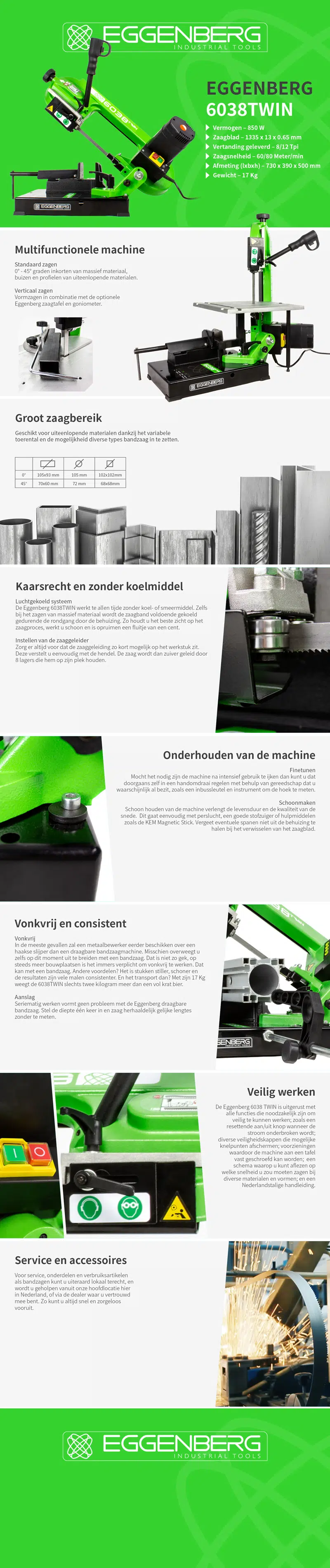 Draagbare bandzaagmachine metaal