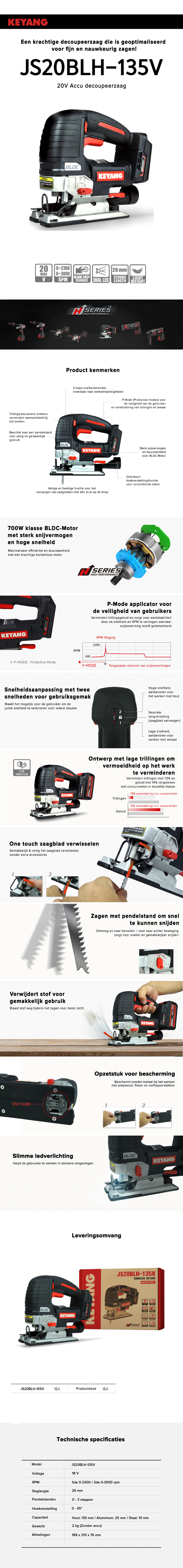 Keyang Accu Decoupeerzaag JS20BLH