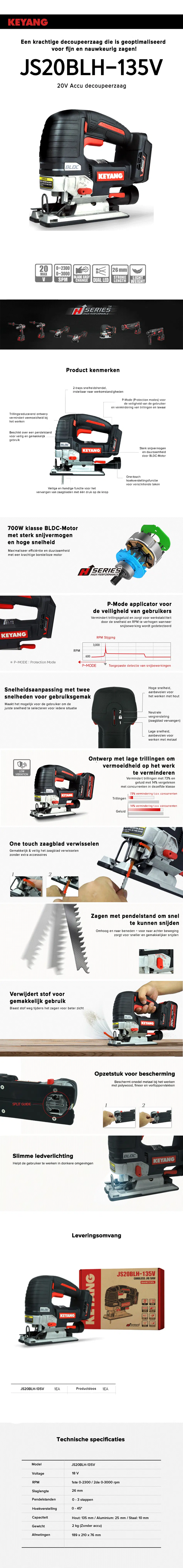 Keyang Accu Decoupeerzaag JS20BLH