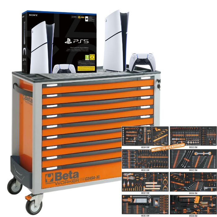 Beta 2400S XL9_E-XXL Gereedschapswagen Actie – 716-delige Gereedschapsset