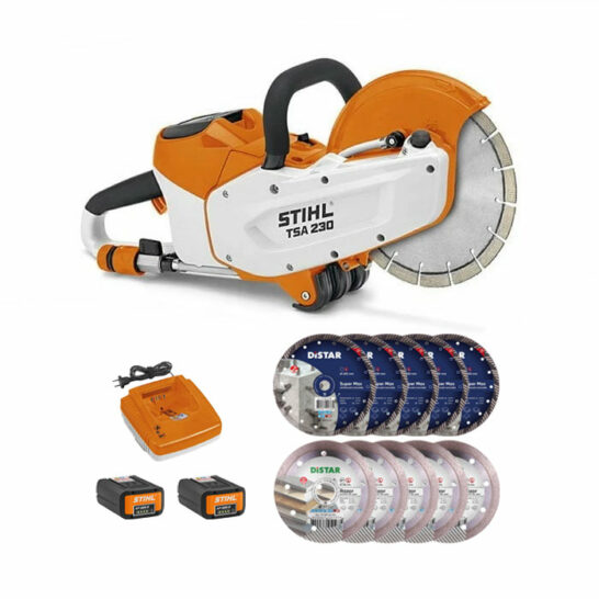 STIHL TSA 230 Accu doorslijpmachine + 5x DiStar Diamantschijf Turbo Super Max (beton) + 5x DiStar Diamantschijf Razor (keramiek) + 2x AP 300 S Accu + AL 500 Snellader STIHL TSA 230 Accu doorslijpmachine + 5x DiStar Diamantschijf Turbo Super Max (beton) + 5x DiStar Diamantschijf Razor (keramiek) + 2x AP 300 S Accu + AL 500 Snellader