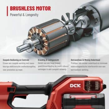 DCK Accu Bosmaaier 58V - inclusief 5.0Ah Accu, 8A Snellader & Draagriem – Combimotor SET - Afbeelding 6