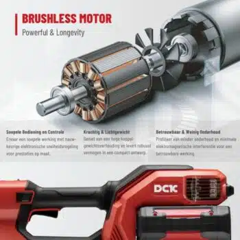 DCK Accu Bosmaaier 58V - inclusief 5.0Ah Accu, 8A Snellader & Draagriem – Combimotor SET - Afbeelding 6