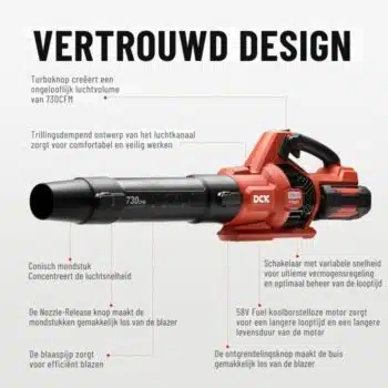 DCK Accu Bladblazer 58V 730CFM - BODY - KDLB58201Z - Afbeelding 9