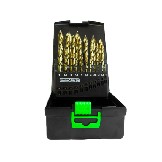 Eggenberg HSS Co5% Spiraalborenset met STEP POINT M35 DIN338 – 25-delig 1-13 mm 6