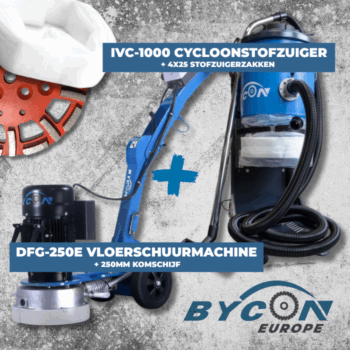 Vloerschuurmachine met stofafzuiging kopen Bycon dfg 250e+ ivc 1000