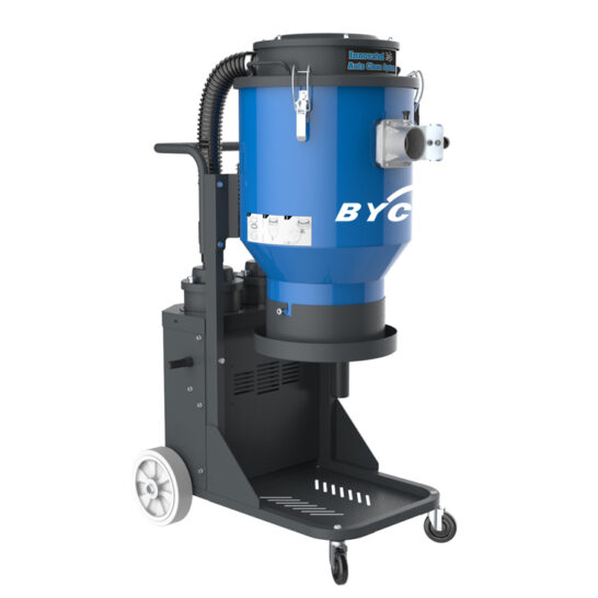 HEPA H13-filters in de BYCON Industriële cycloonstofzuiger AVC-2000P tijdens automatische reiniging