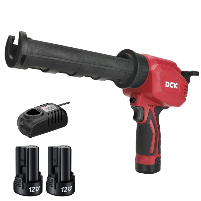 DCK Accu Kitspuit – 12V SET incl. 2x 2,0Ah Accu & 3A lader – KDPJ12(EK) – 300 ml en 600 ml