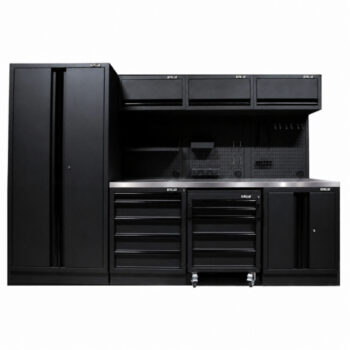 Pillar Werkplaatsinrichting Modulair – RVS werkblad – diepte 61,5 cm – Midnight Black design