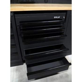 Pillar Werkplaatsinrichting Modulair – Hardhouten werkblad – diepte 61,5 cm – Midnight Black design - Afbeelding 8