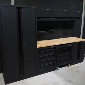 Pillar Werkplaatsinrichting Modulair – Hardhouten werkblad – diepte 61,5 cm – Midnight Black design - Afbeelding 4