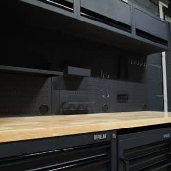 Pillar Werkplaatsinrichting Modulair – Hardhouten werkblad – diepte 61,5 cm – Midnight Black design - Afbeelding 5