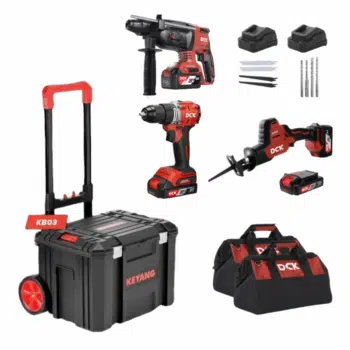 DCK Plumberset 20V Accu Gereedschap Set – Reciprozaag, Boorhamer & Boor-/Schroefmachine in Trolley