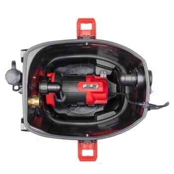 Binnenkant van de HydroX Works waterzuiger met filtersysteem