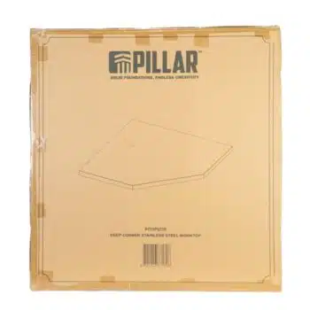 Pillar RVS Hoekwerkblad 860x860mm - Diep Werkblad 38mm - Afbeelding 4